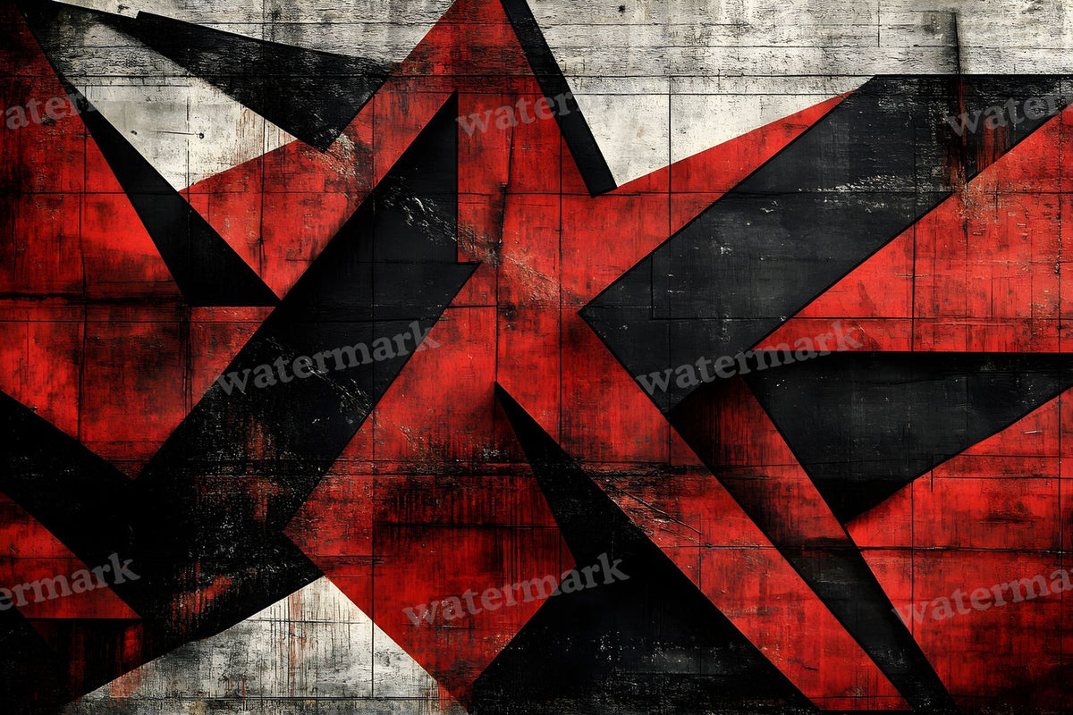 Red Black Geometric digital photo backdrop for photo editing, preview 7