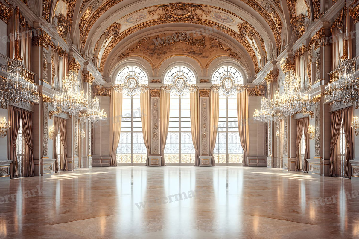 Royal Ornate Ballroom digital photo backdrop for photo editing, preview 7
