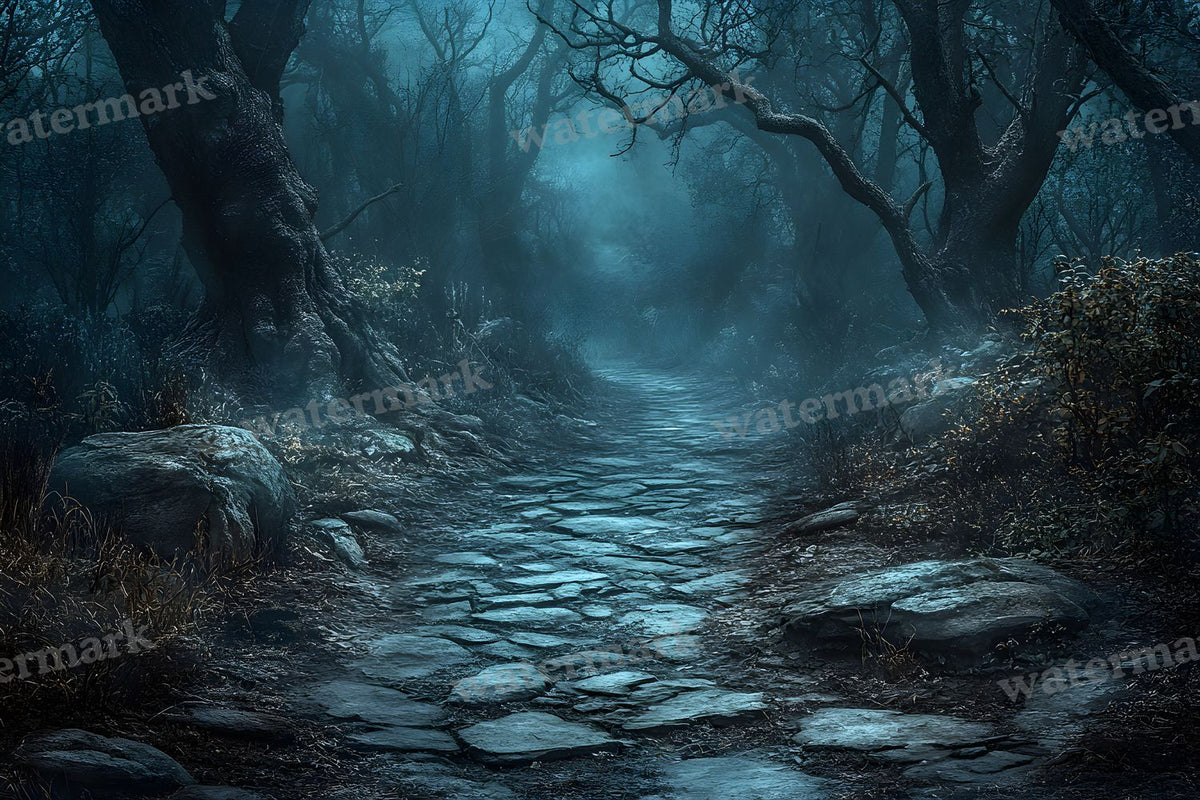 Spooky Forest digital photo backdrop for photo editing, preview 7