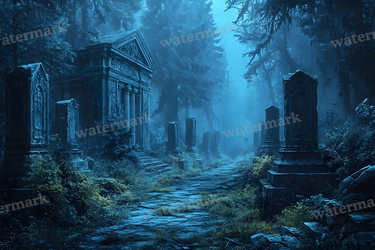 Spooky Forest digital photo backdrop for photo editing, preview 7