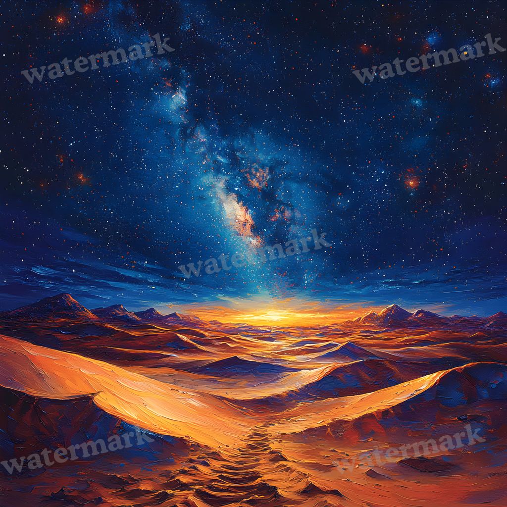 Starry Desert digital photo backdrop for photo editing, preview 7