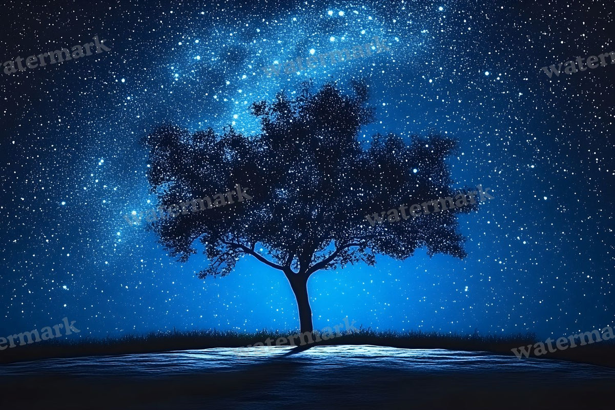 Starry Night Sky digital photo backdrop for photo editing, preview 7