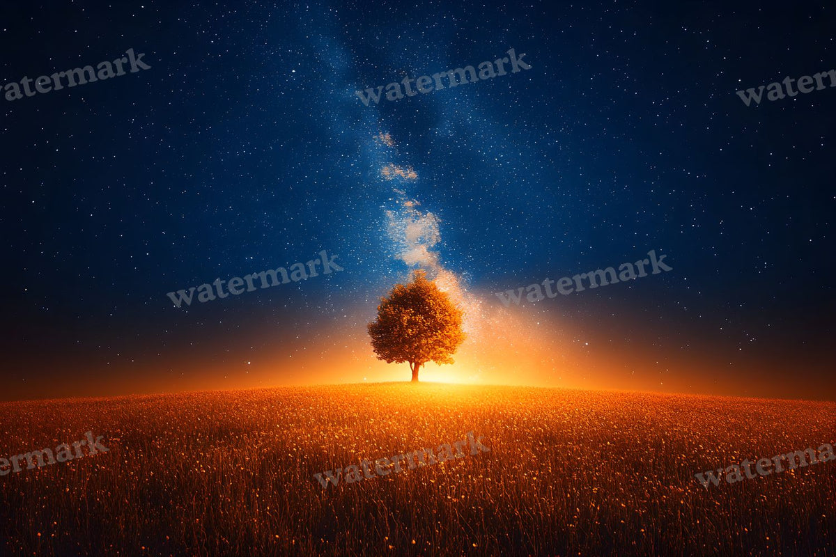Starry Night Sky digital photo backdrop for photo editing, preview 7