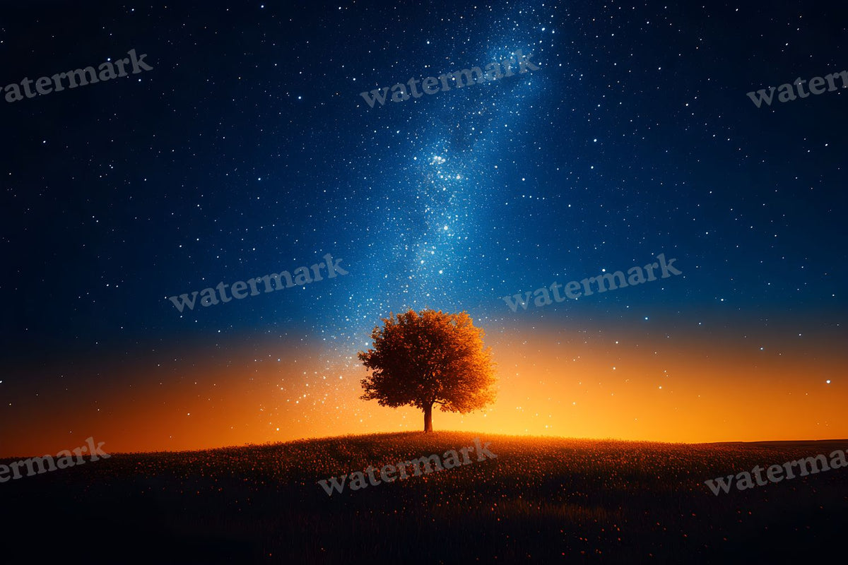 Starry Night Sky digital photo backdrop for photo editing, preview 7