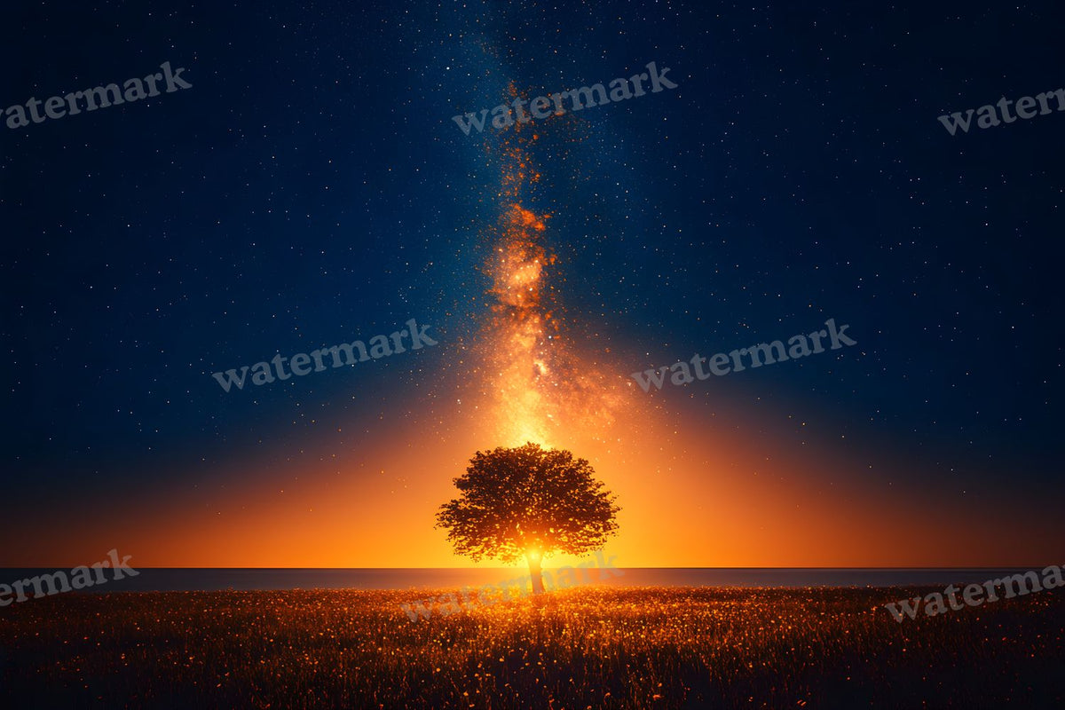 Starry Night Sky digital photo backdrop for photo editing, preview 7