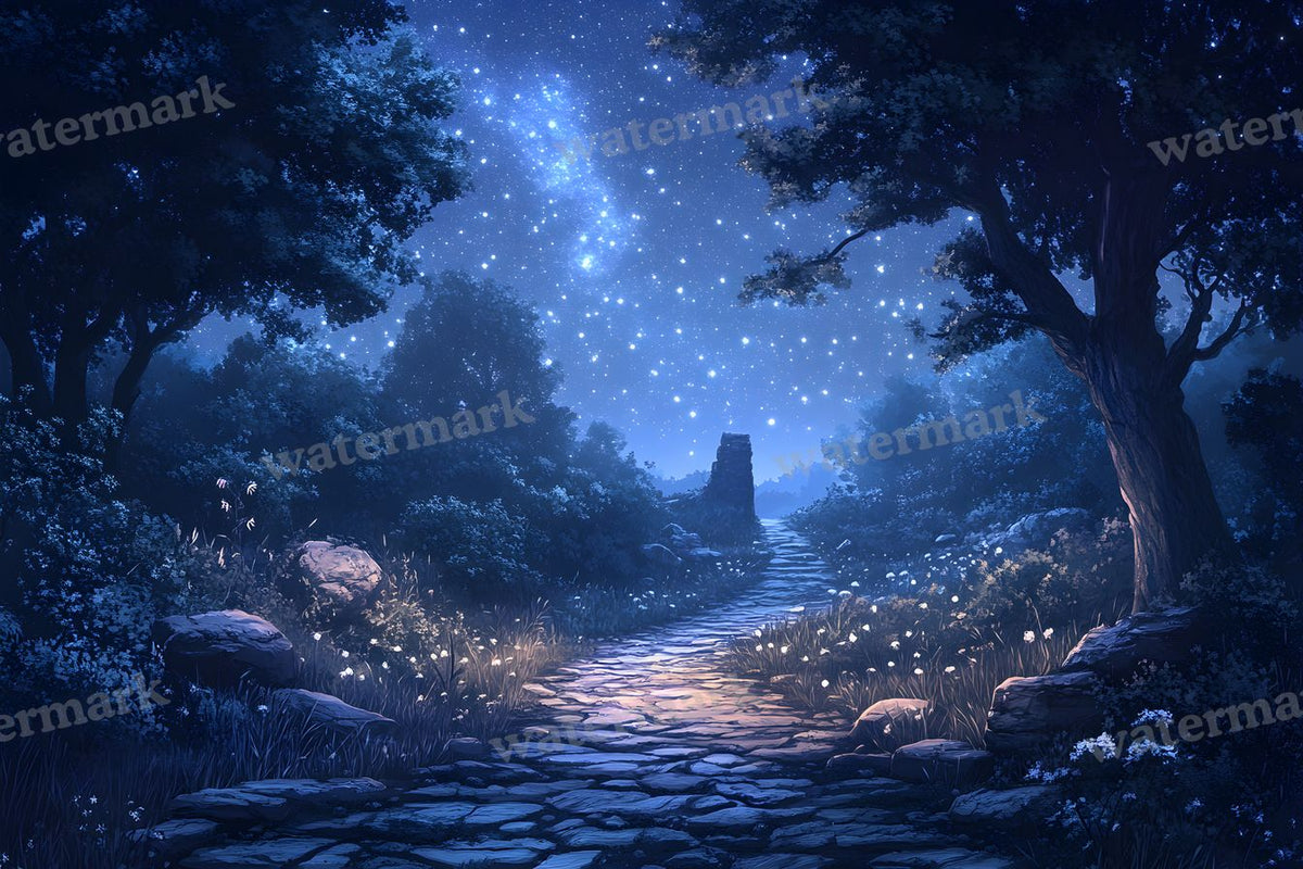 Starry Night digital photo backdrop for photo editing, preview 7