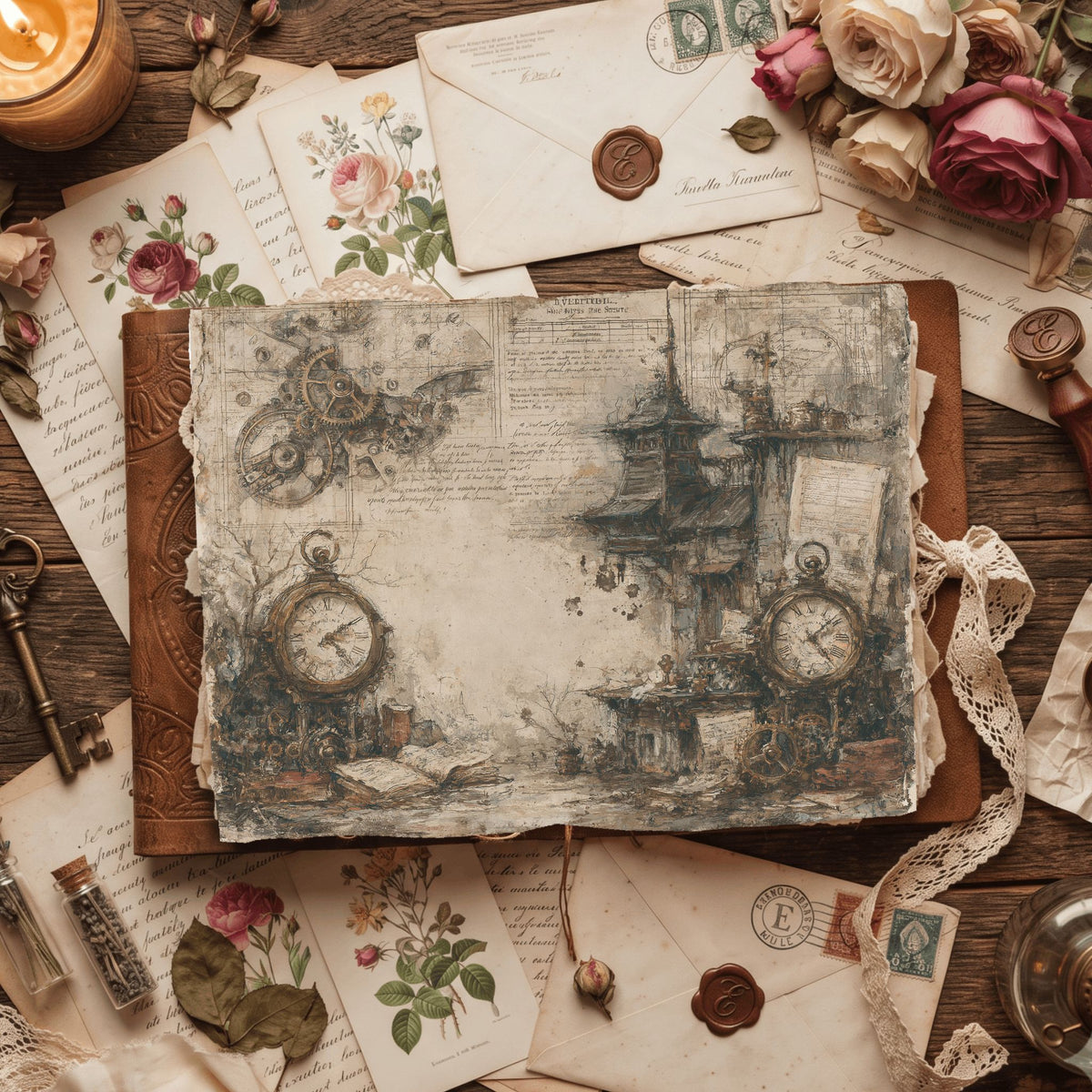 Steampunk Victorian Journal Paper