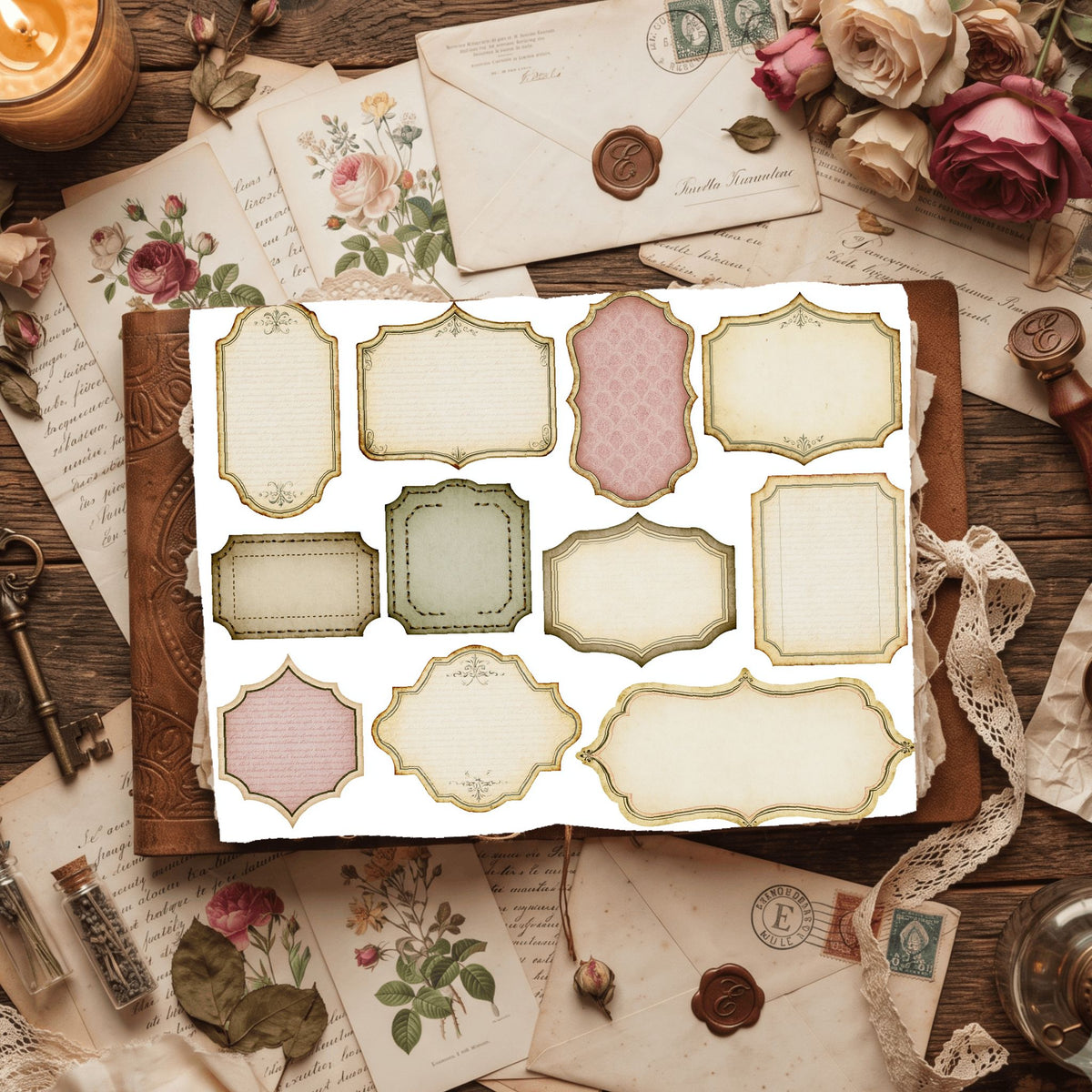 Vintage Blank Word Labels