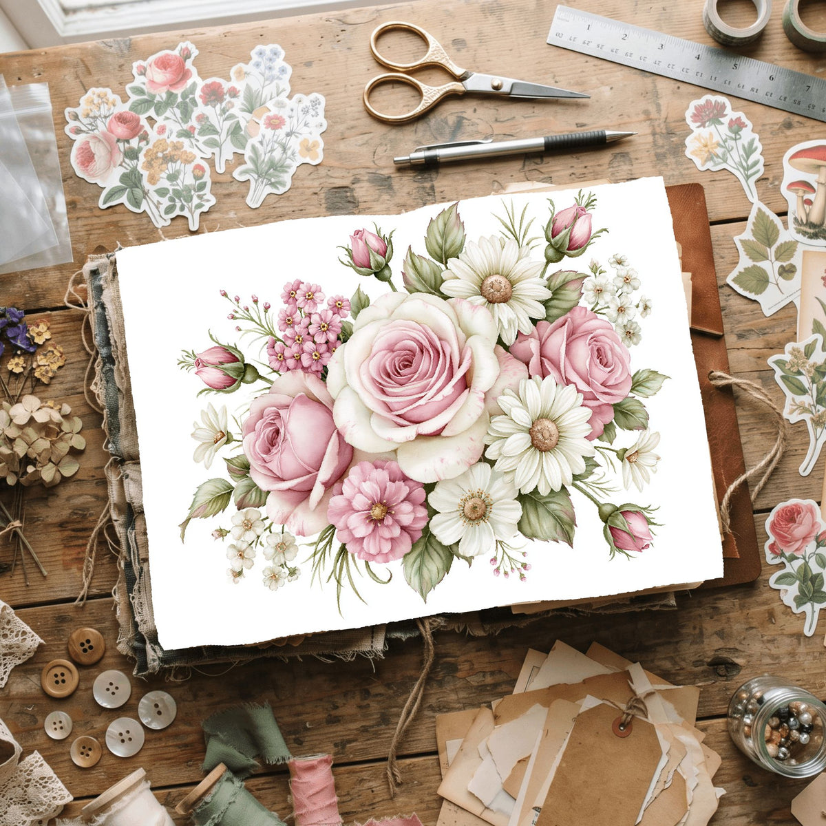 Vintage Botanical Floral Paper