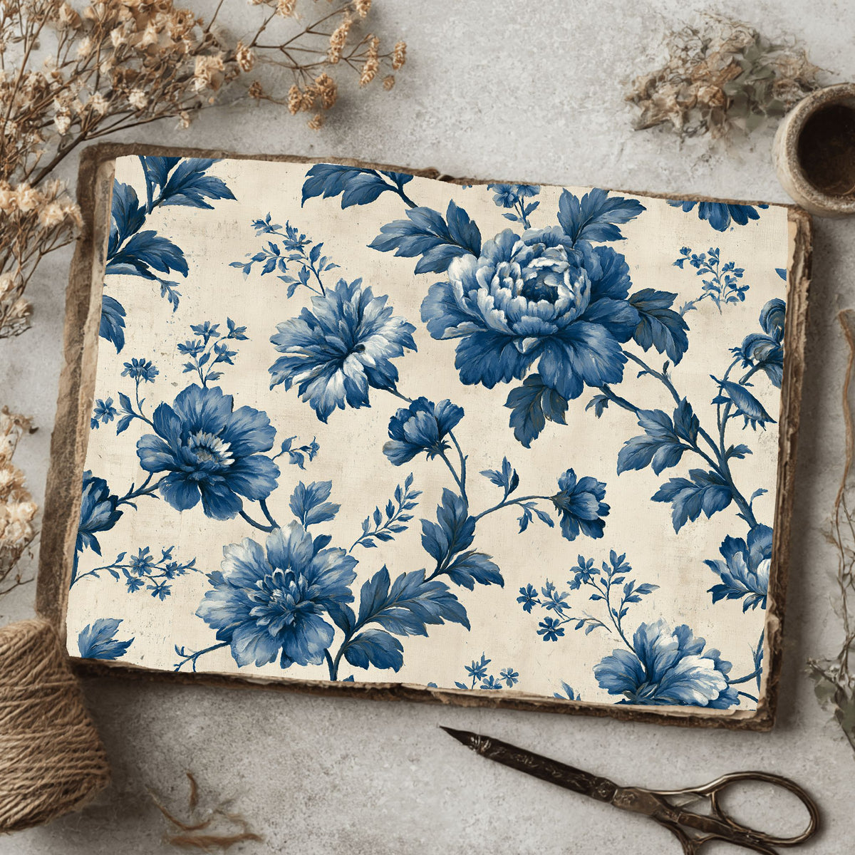 Vintage French Toile Floral Pattern