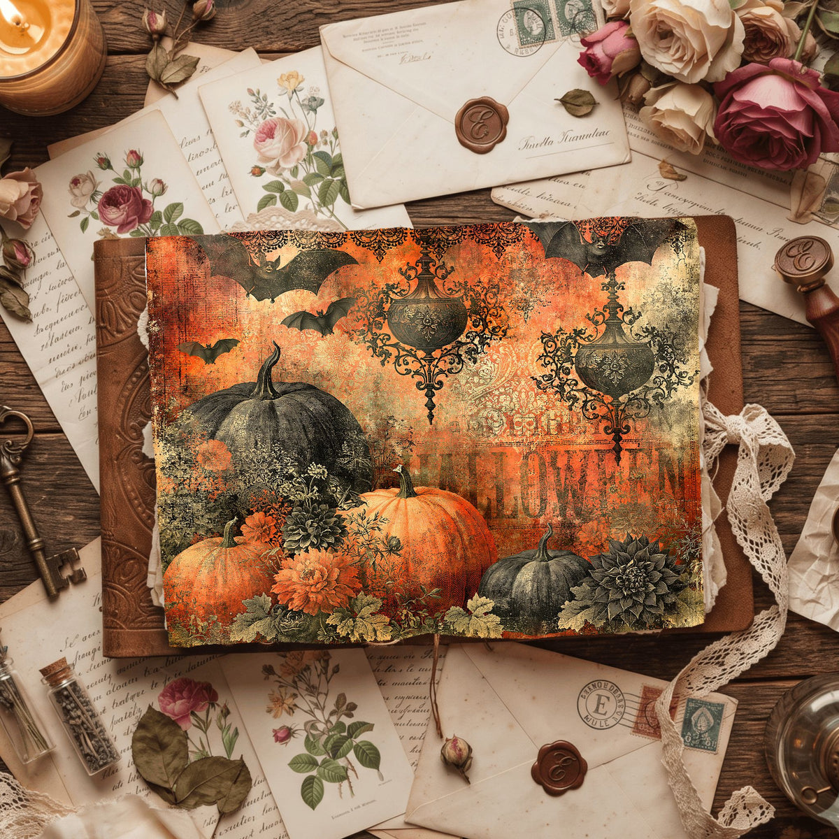 Vintage Halloween Printable Journal Paper
