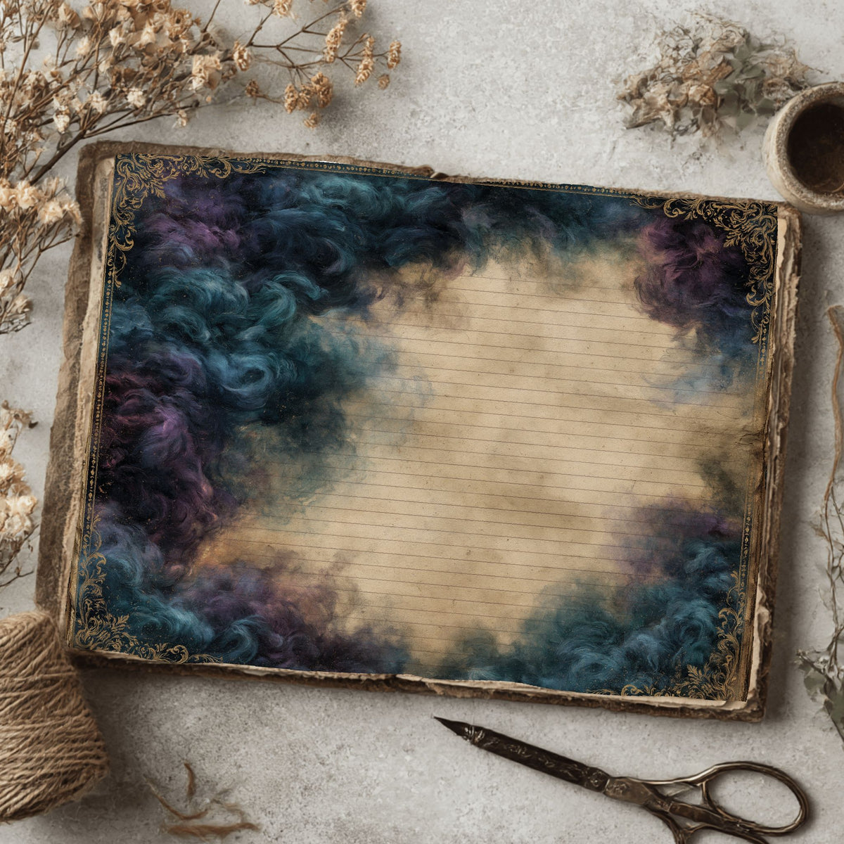 Vintage Parchment Notebook Paper
