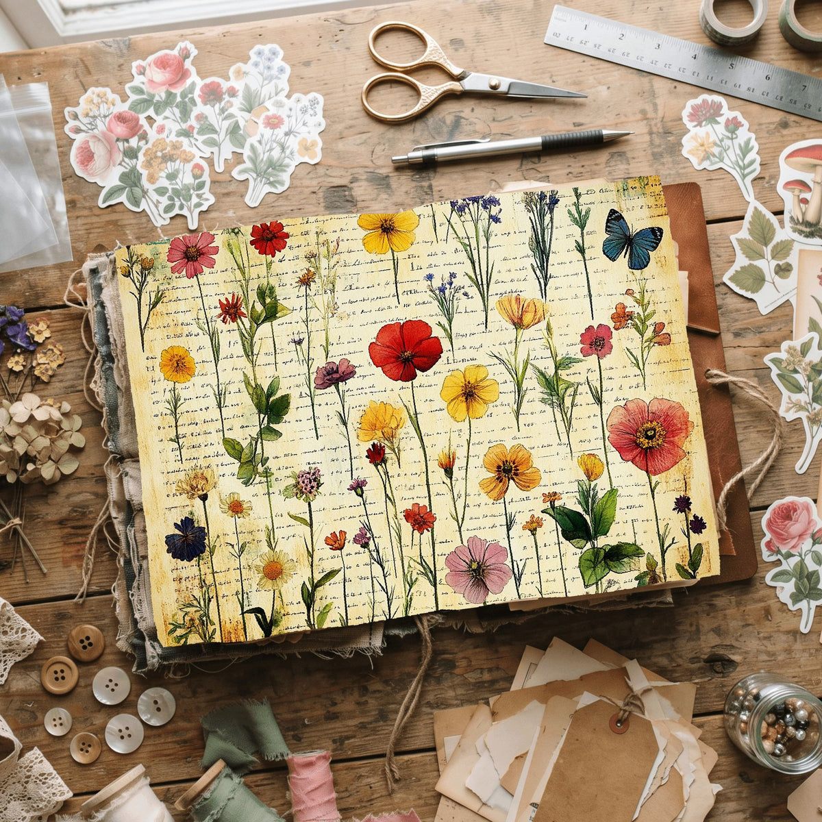 Vintage Wildflower Writing Paper