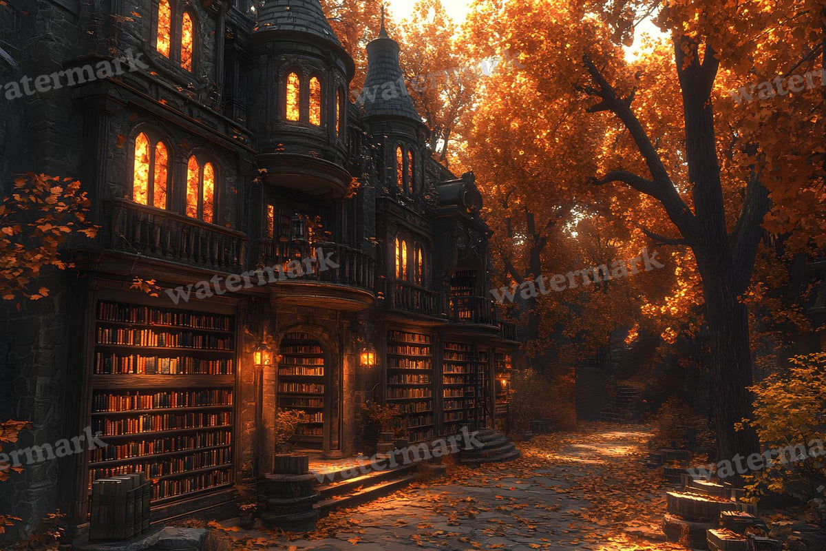 Whisper Library Forest digital photo backdrop for photo editing, preview 7