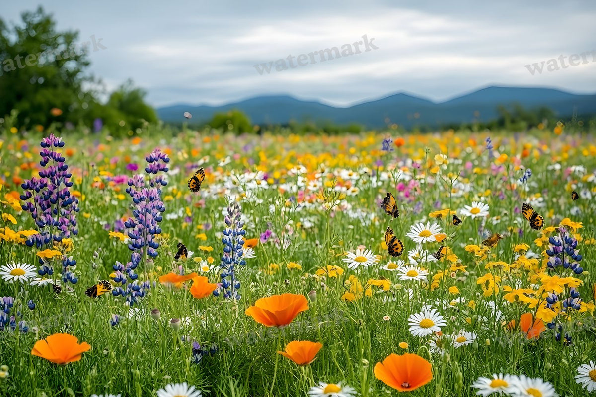 Wildflower Haven Botanical digital photo backdrop for photo editing, preview 7