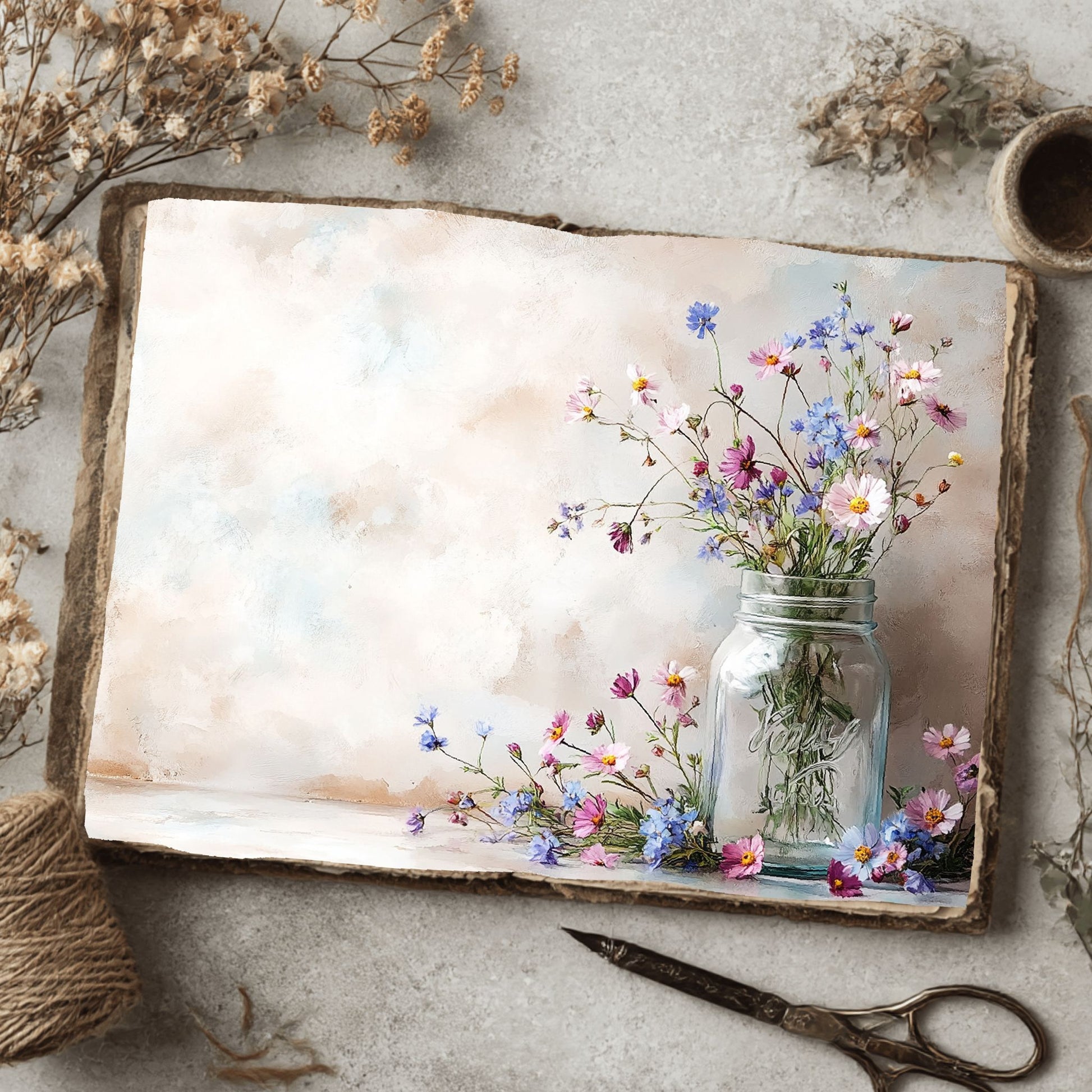 Wildflower Mason Jar Writing Paper