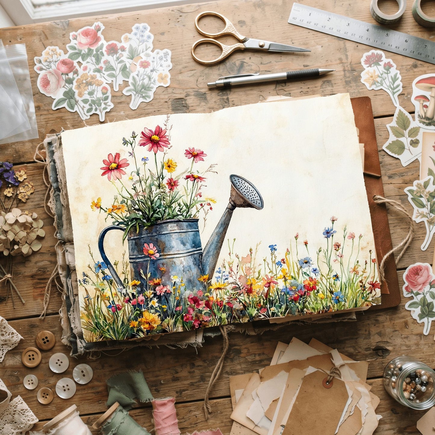 Wildflower Watering Can Paper