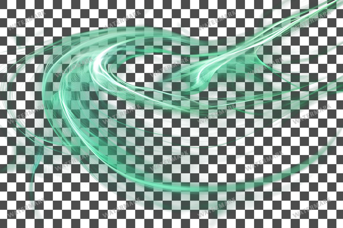 Abstract Green Light Streaks Dynamic Transparent Overlay Pngs