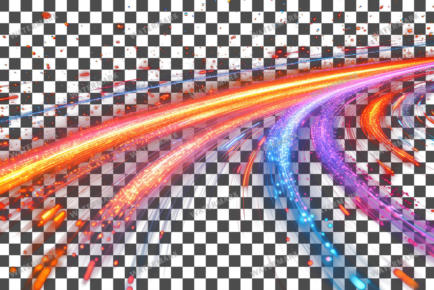 Abstract Light Streaks Dynamic Motion Transparent Overlay Pngs