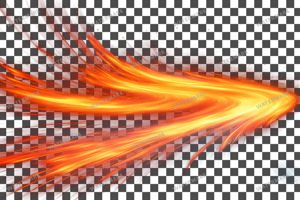 Abstract Orange Light Streaks Dynamic Transparent Overlay Pngs