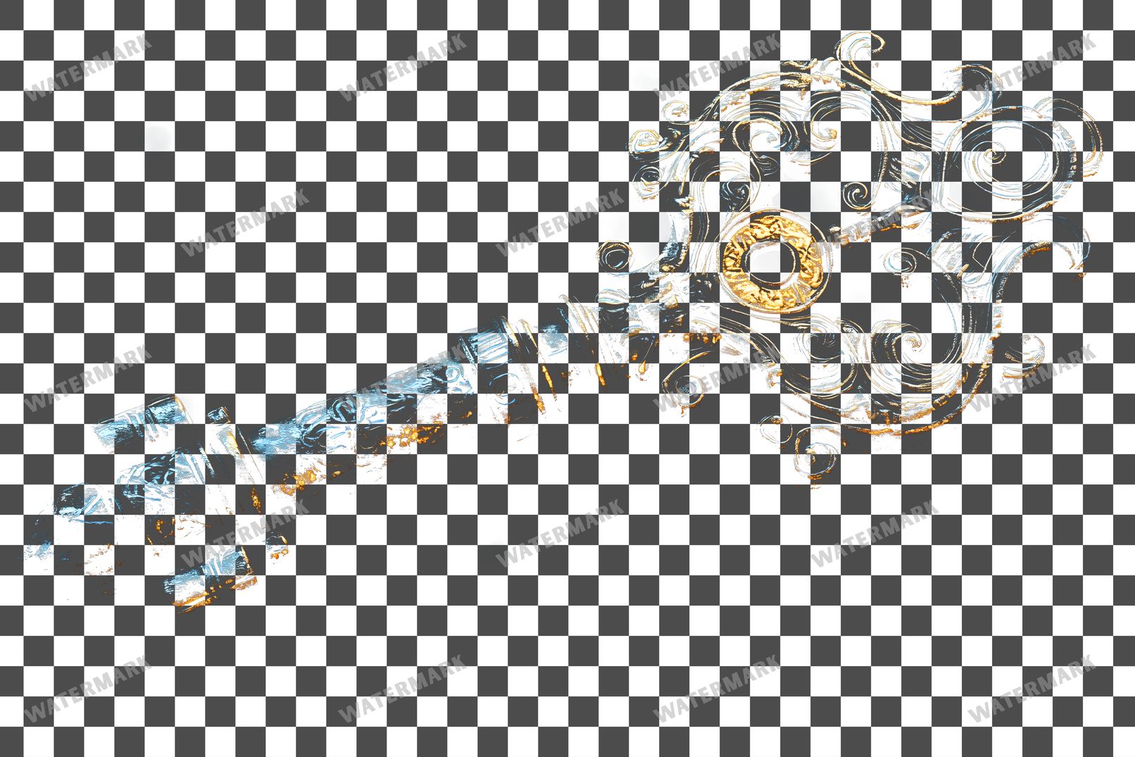 Ancient Gothic Key Transparent Overlay Pngs