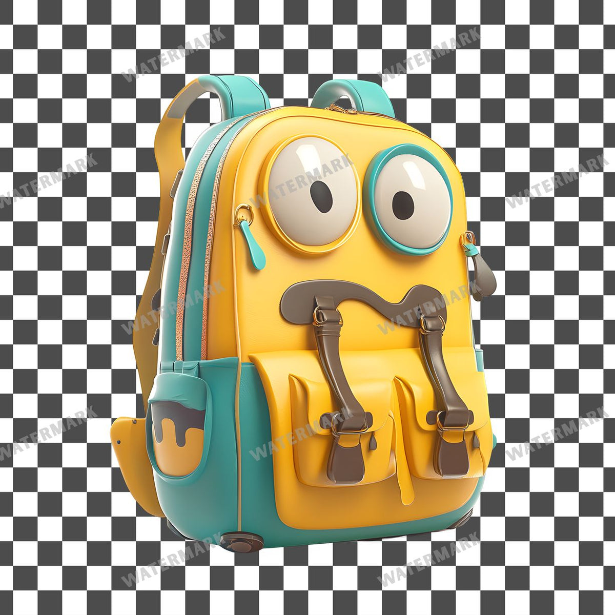 Backpack Spilling Supplies Clipart Pngs