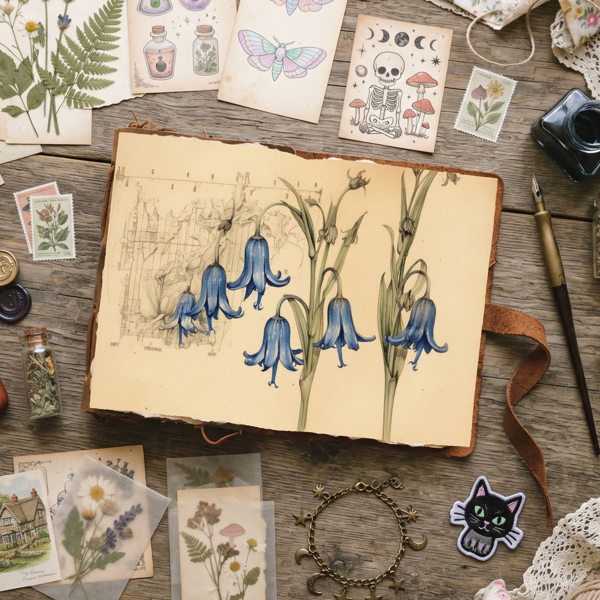 Blue Bell Flowers Digital Papers