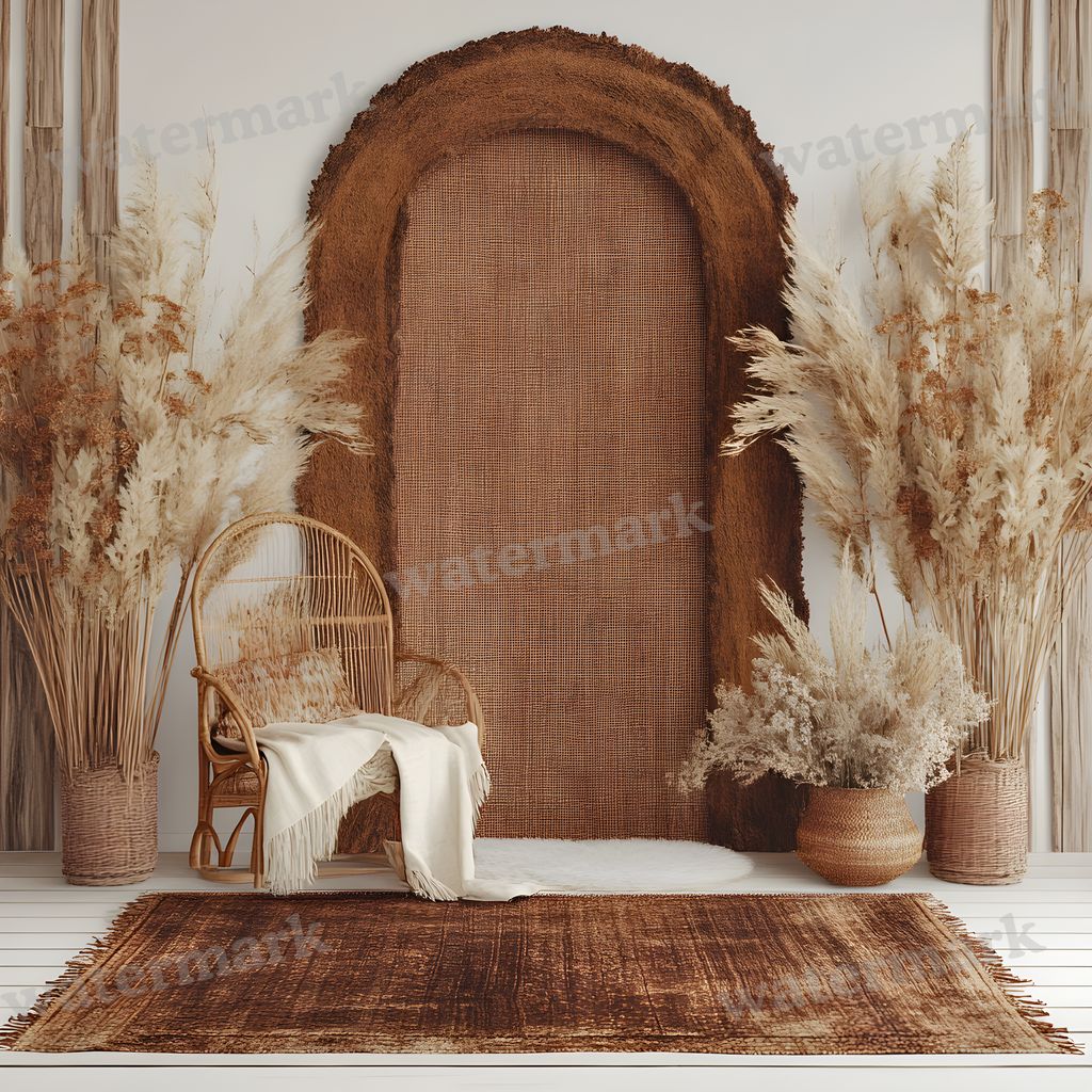 Boho Arches digital photo backdrop for photo editing, preview 7