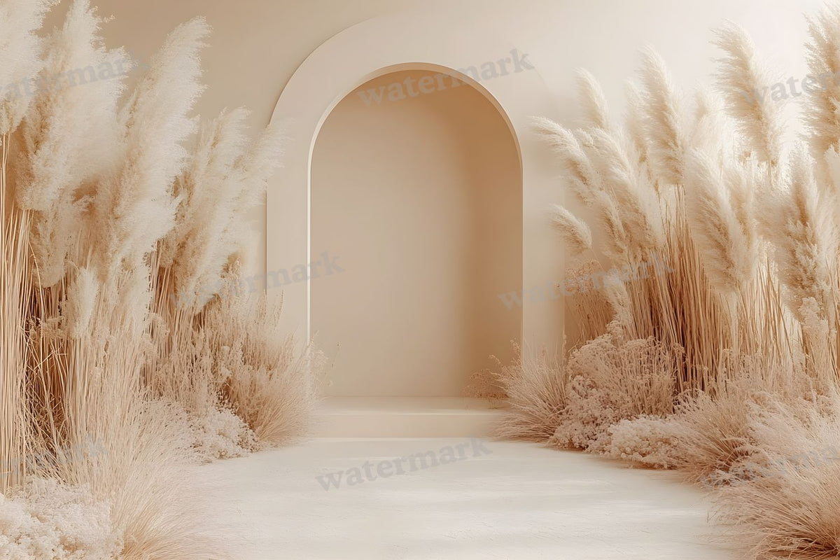 Boho Beige Arch Backdrop Images