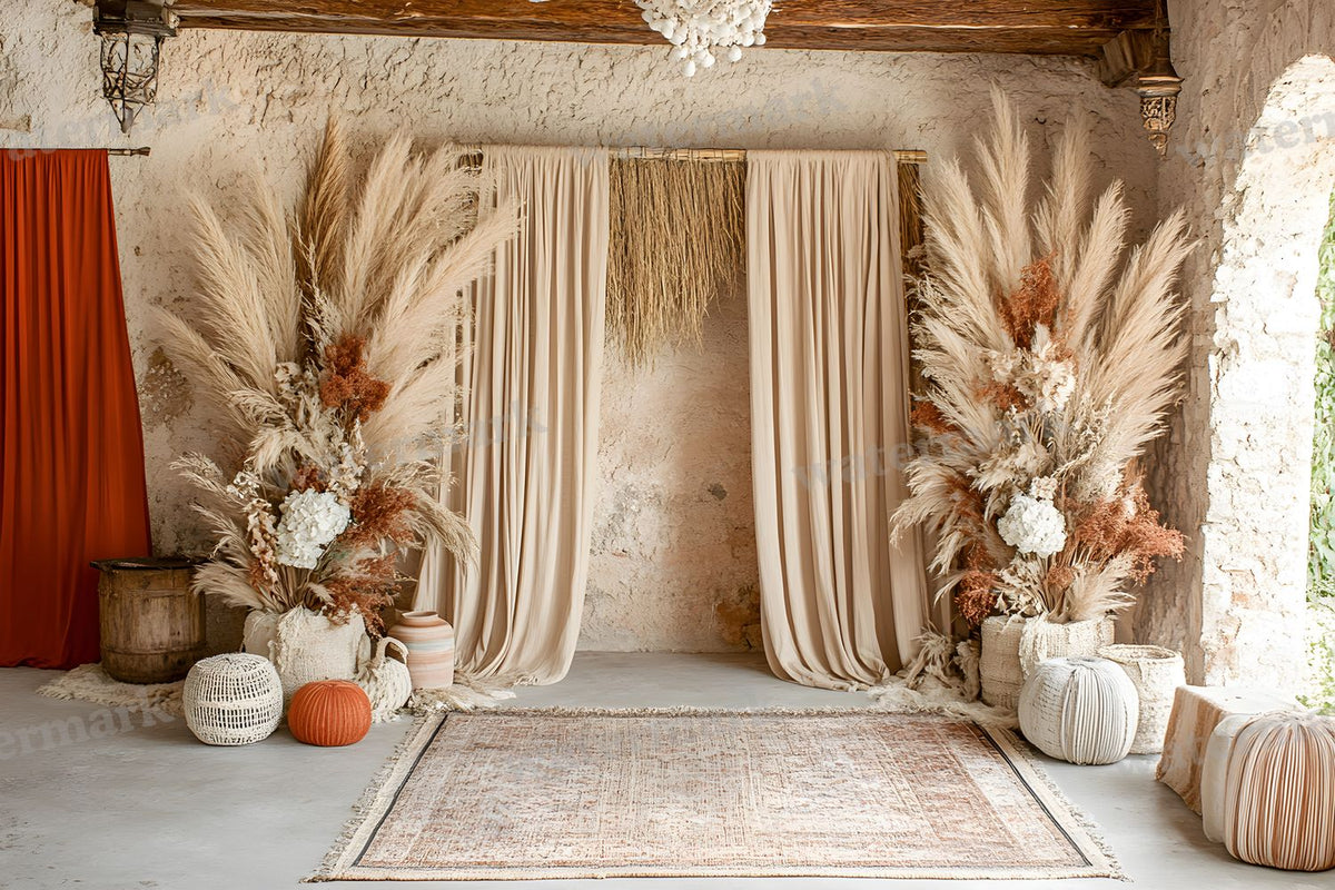 Boho Pampaarch Backdrop Images