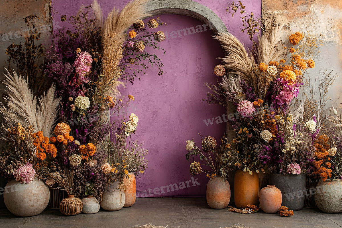 Boho Purple Arch Backdrop Images