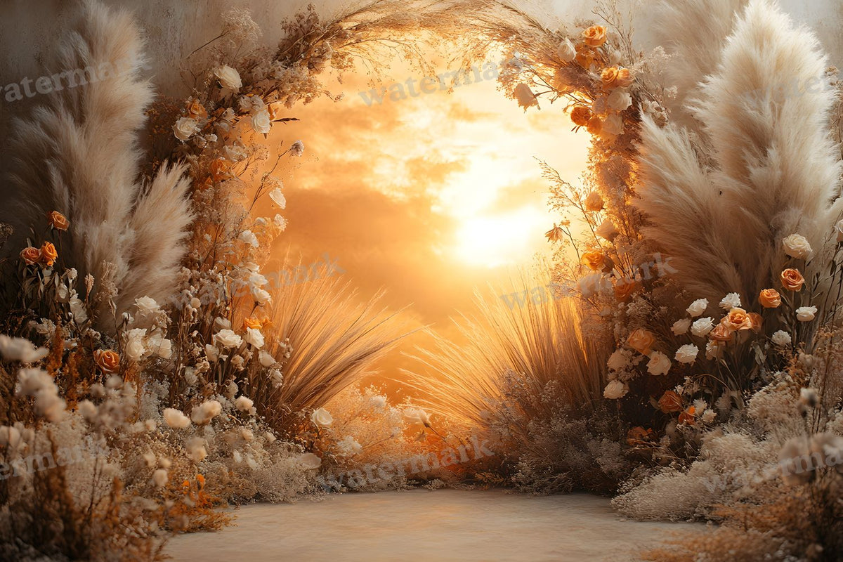 Boho Sunset Arch Backdrop Images