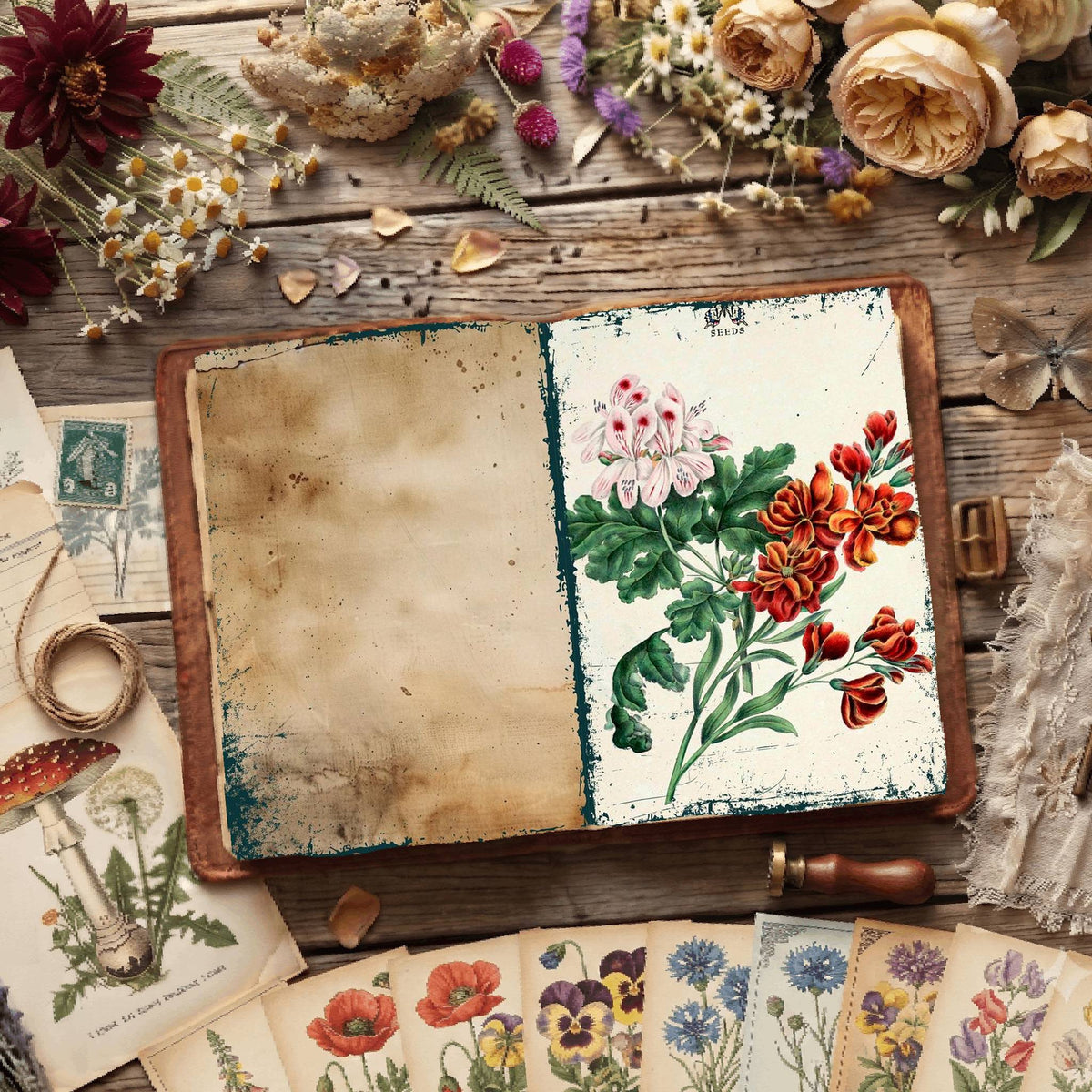 Botanical Illustrations Digital Papers