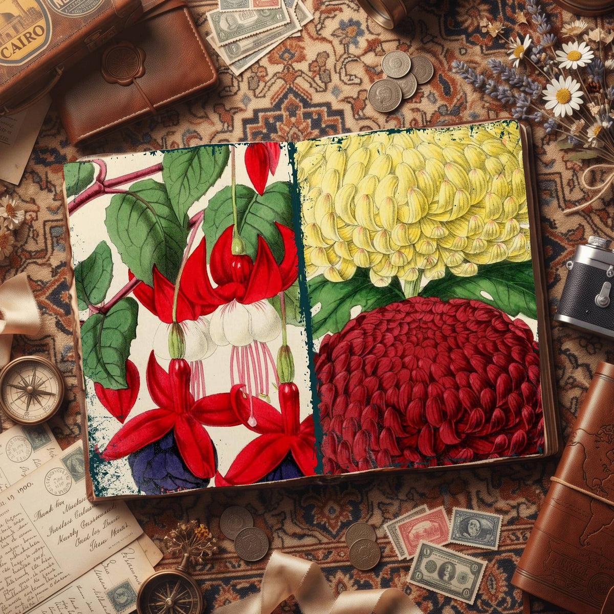 Botanical printable junk journal paper, page preview 8