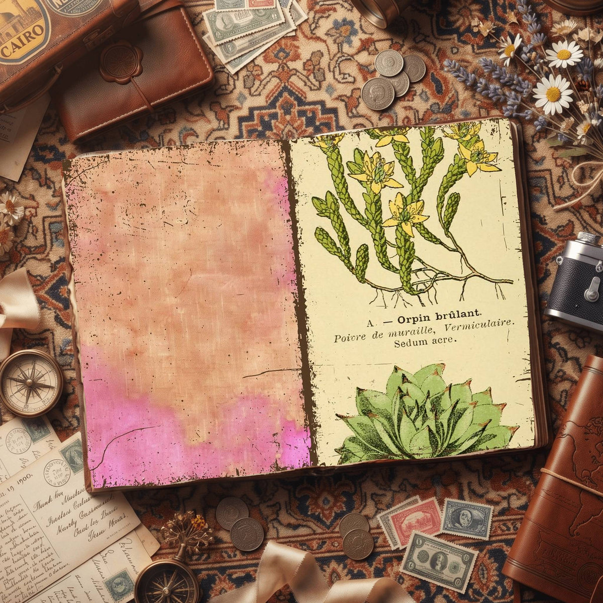 Botanical printable junk journal paper, page preview 8