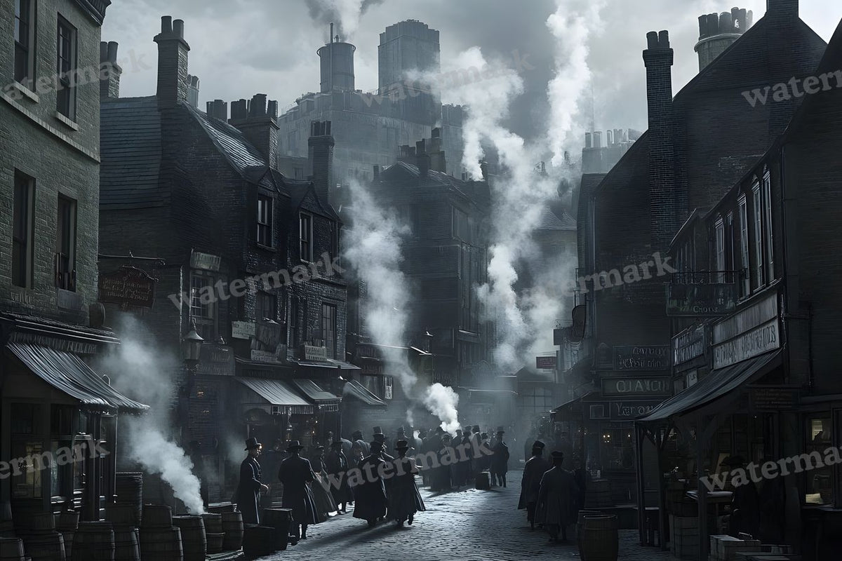 Bustling Dickensstreets Backdrop Images