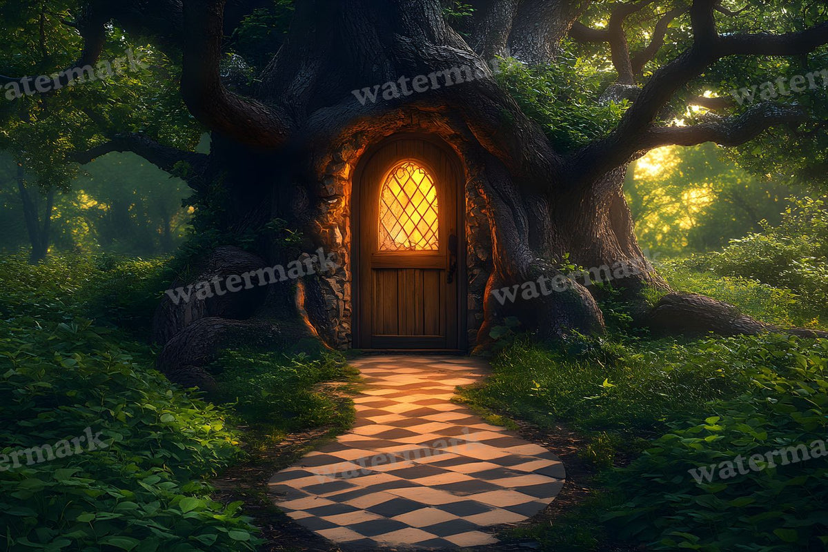 Checkered Garden Path Backdrop Images