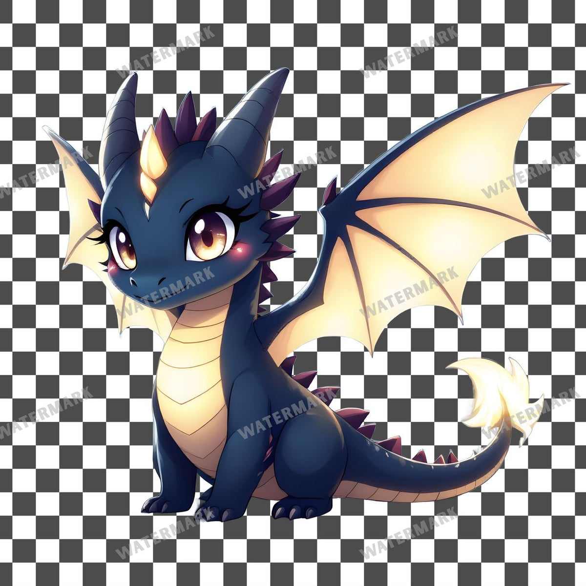 Chibi Moonlight Dragon Clipart Pngs