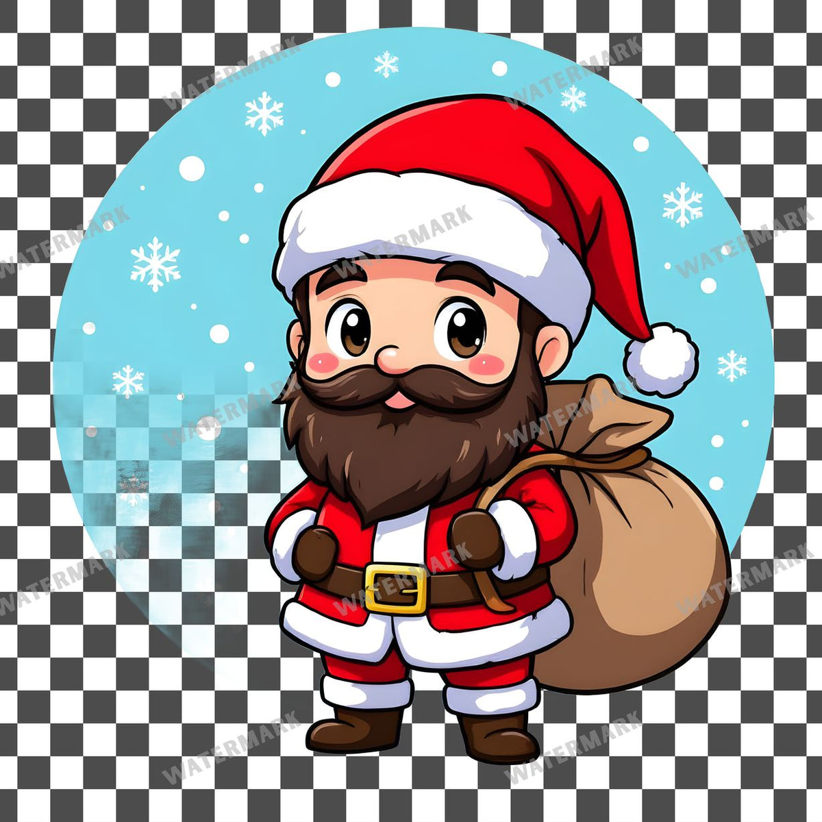 Chibi Santa Claus Clipart Pngs