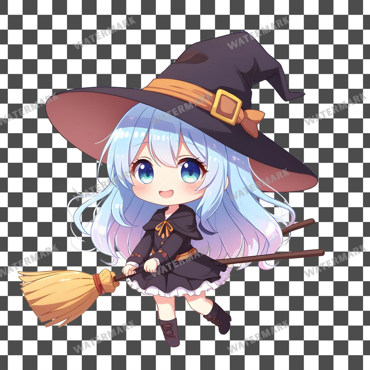 Chibi Witch Girl Clipart Pngs