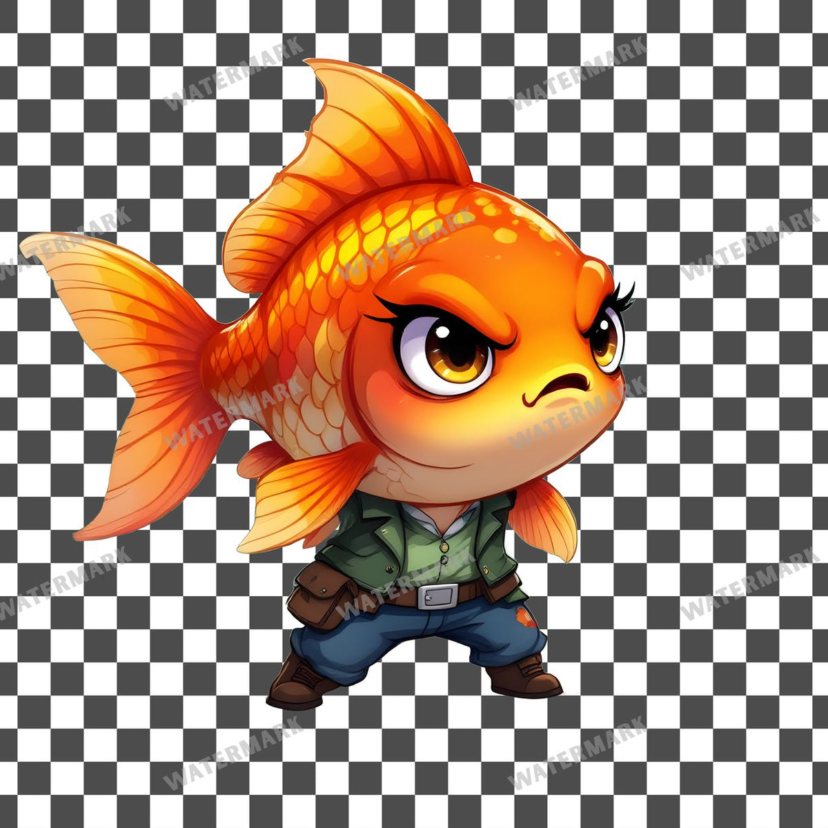 Chibi Zombie Goldfish Clipart Pngs