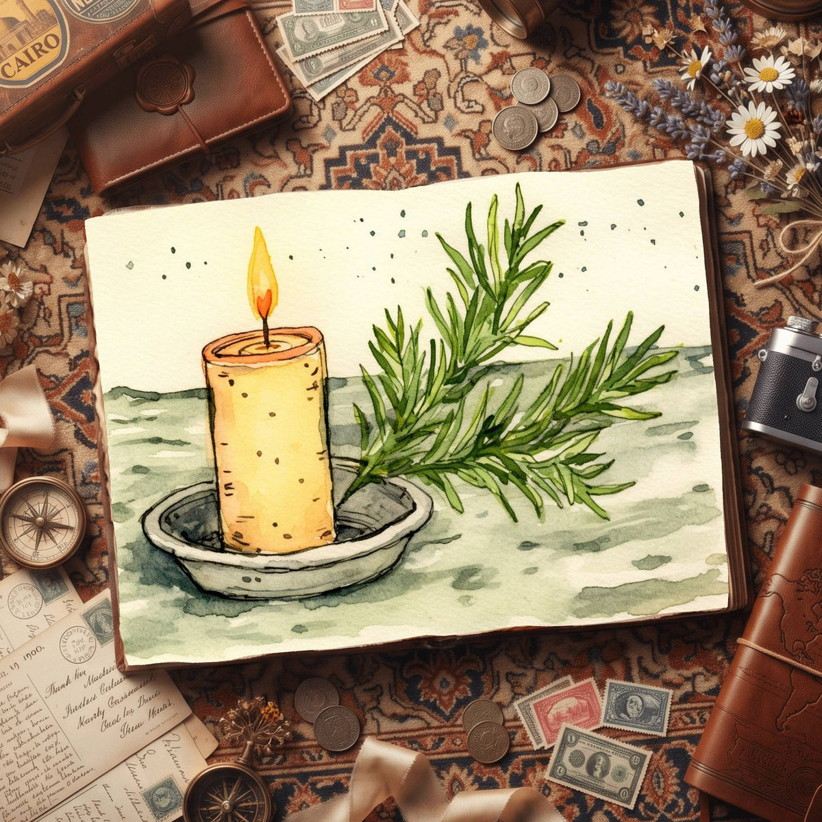 Christmas Candles Digital Papers
