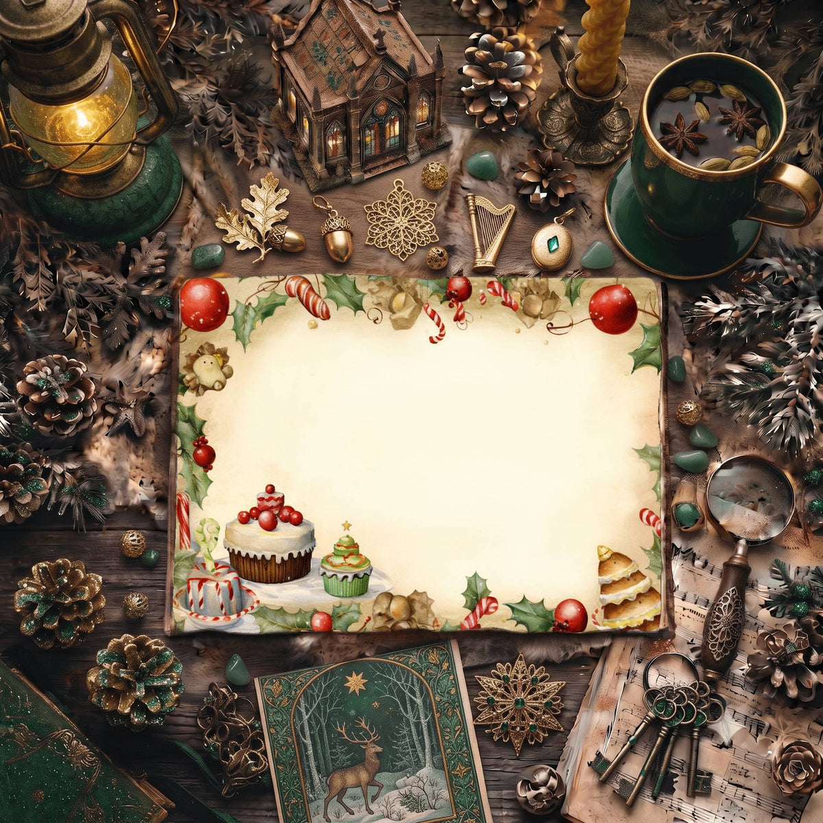 Christmas Desserts Digital Papers