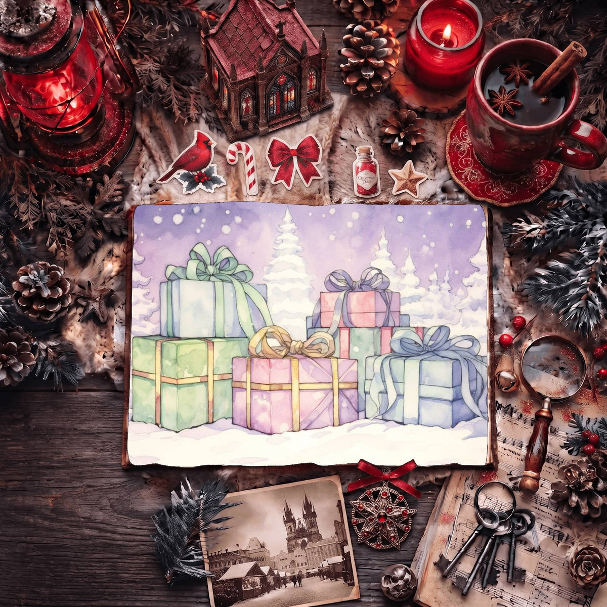 Christmas Gifts printable junk journal paper, page preview 8