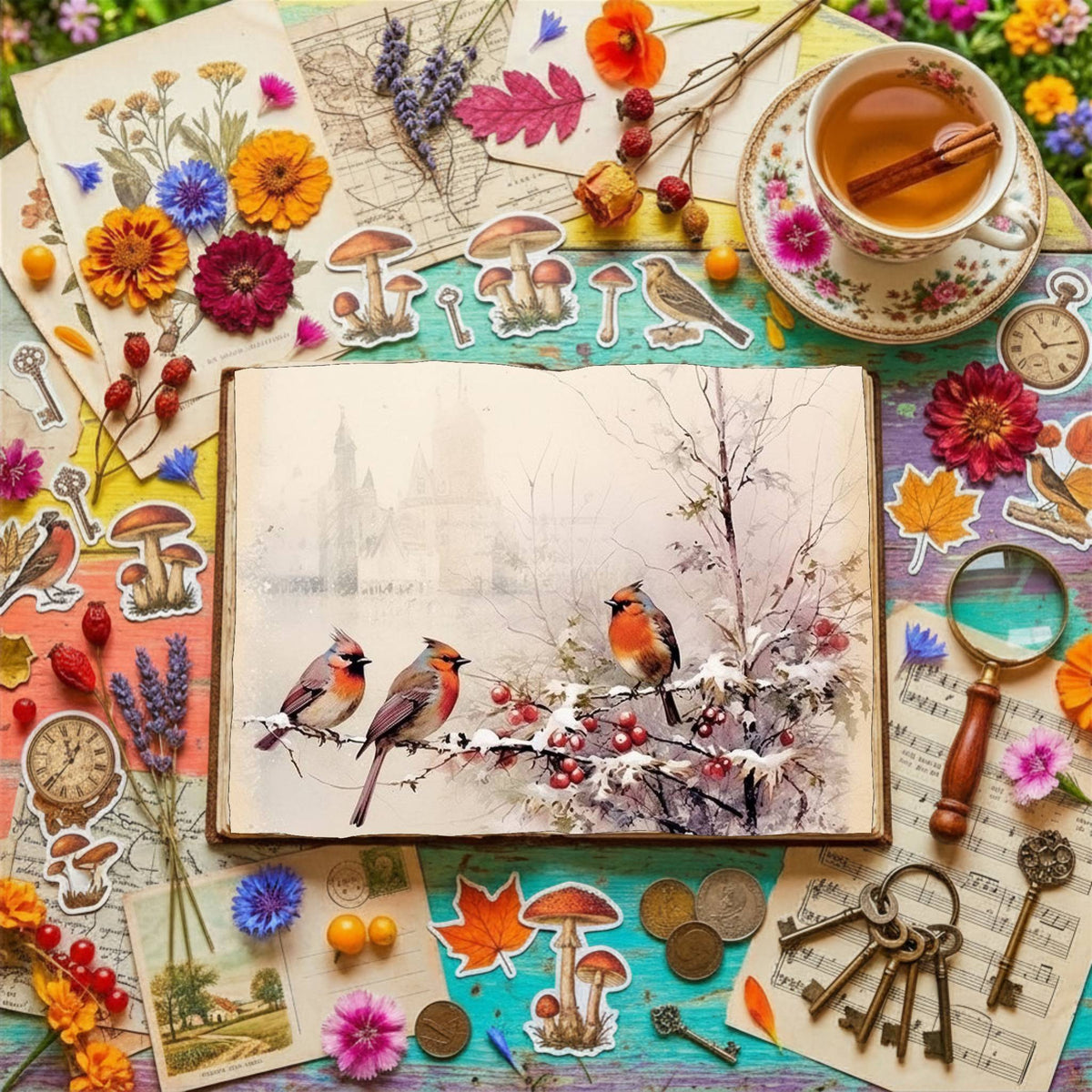 Christmas Robins Digital Papers