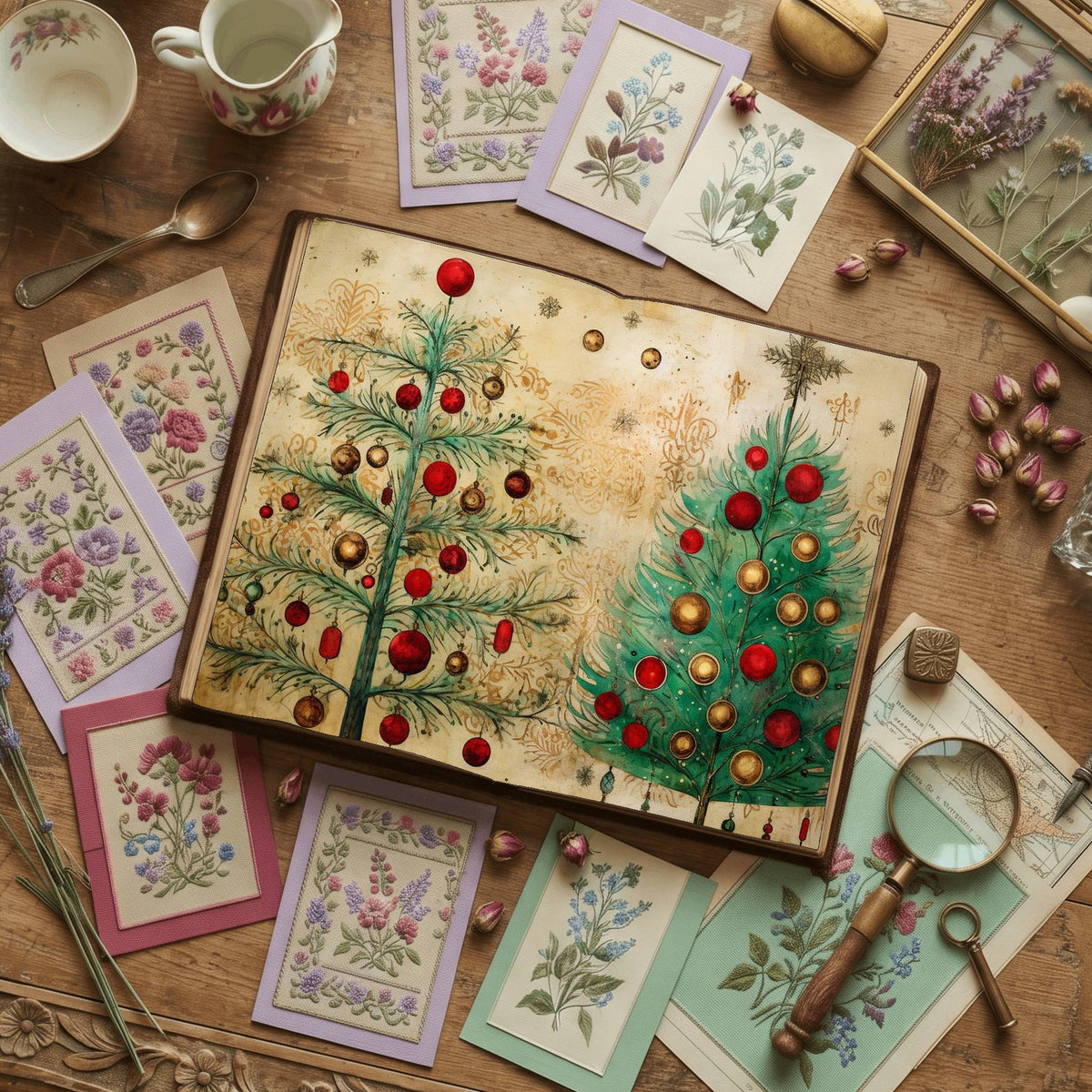 Christmas Trees Digital Papers