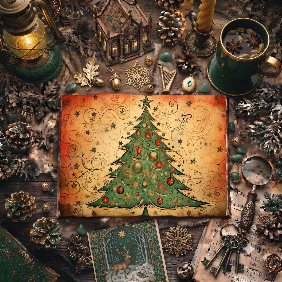 Christmas Trees Digital Papers