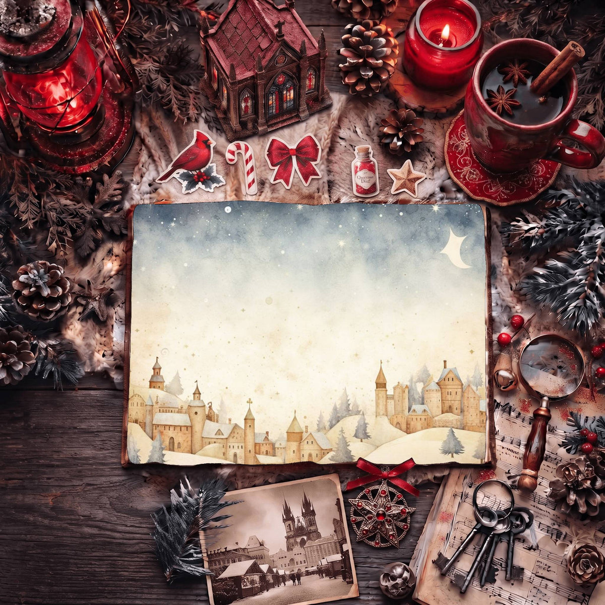 Christmas Village Digital Papers