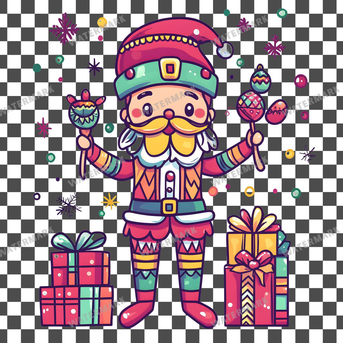 Christmas Kawaii Style Clipart Pngs