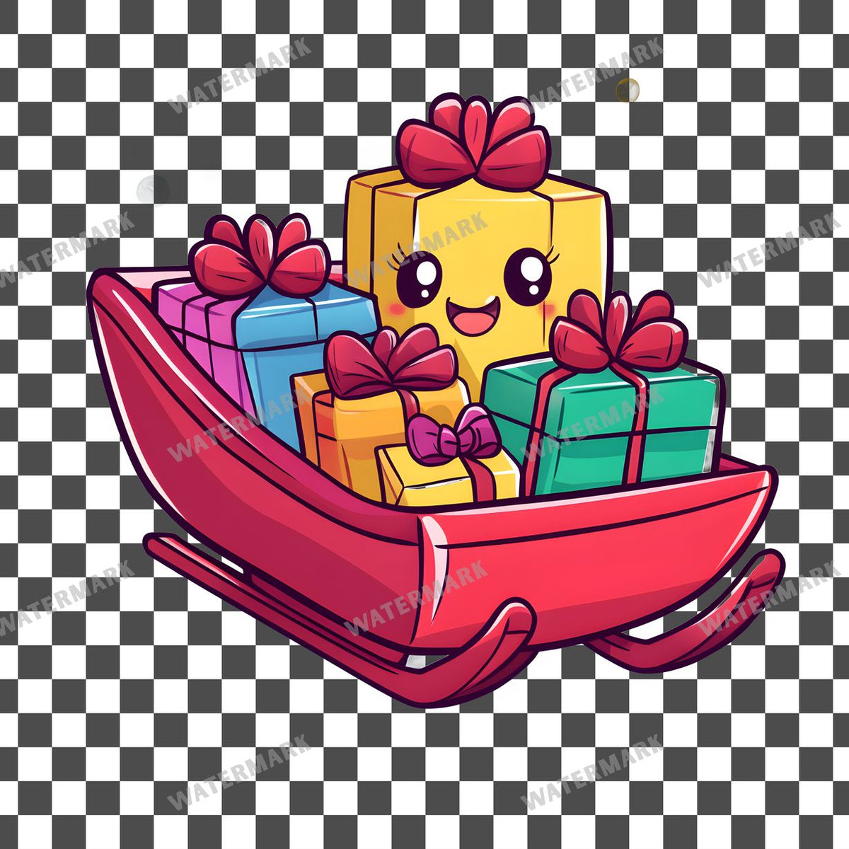Christmas Kawaii Style Clipart Pngs